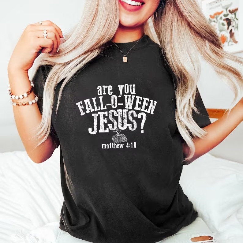 Toperth Halloween Are You Fall-O-Ween Jesus Funny T-Shirt – Toperth