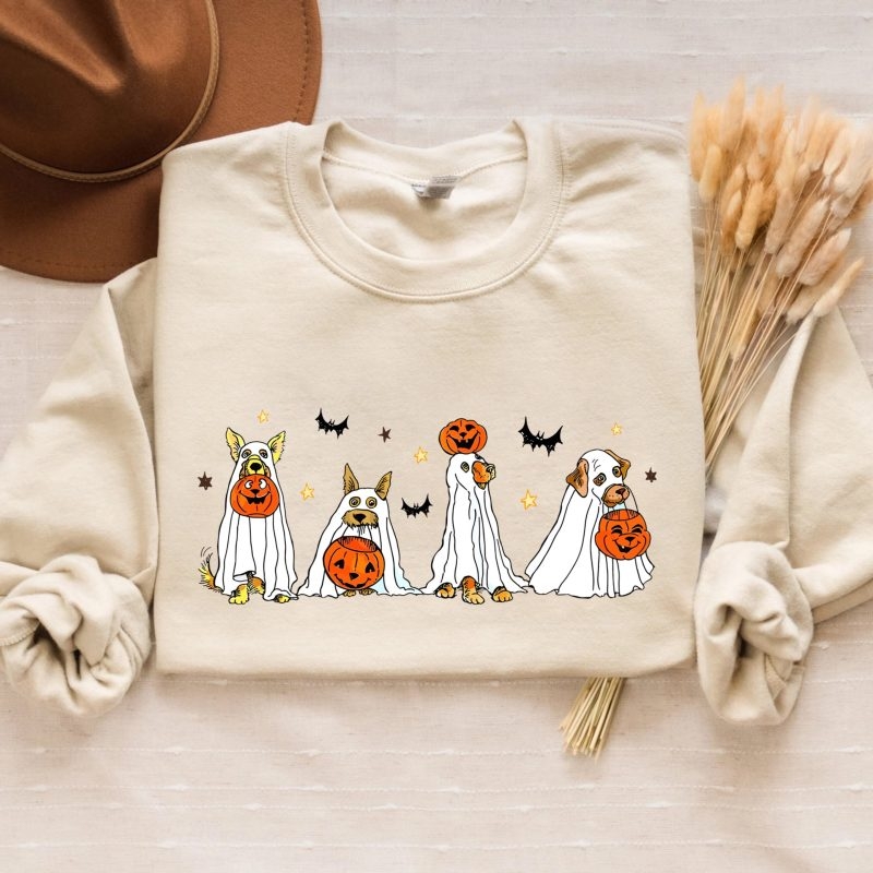 Toperth Halloween Cute Ghost Dog Sweatshirt – Toperth