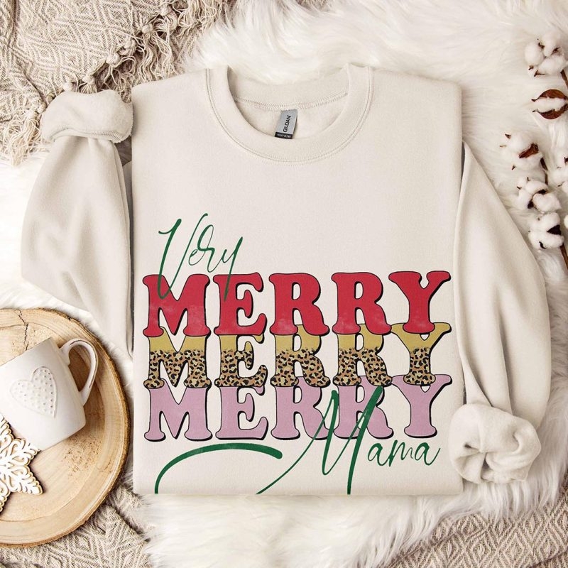Toperth Christmas It's Merry Merry Mama Sweatshirt – Toperth