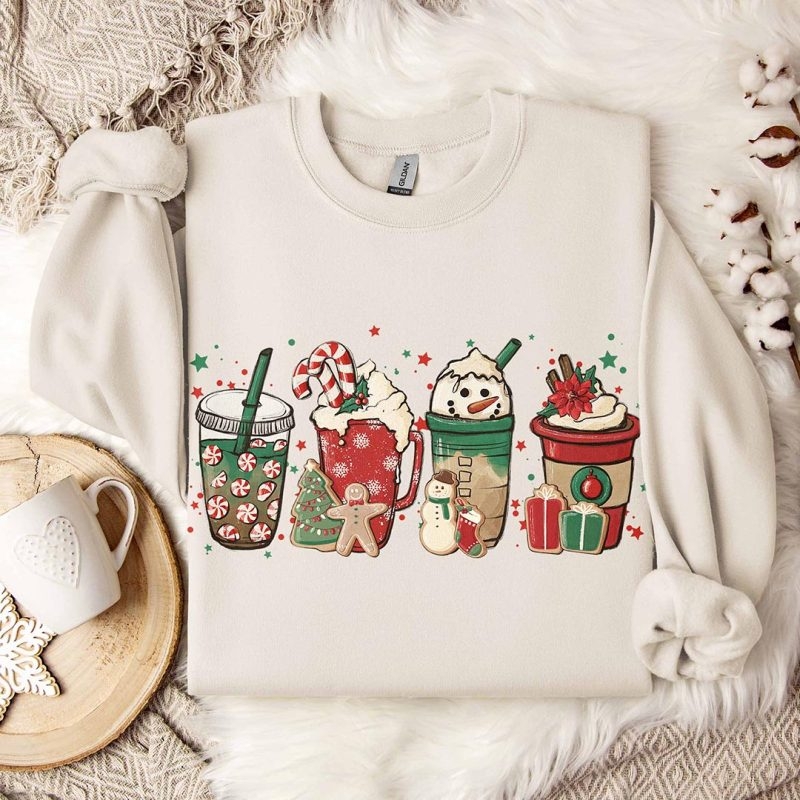 Toperth Christmas Snowman Coffee Lover Gift Worker Sweatshirt – Toperth