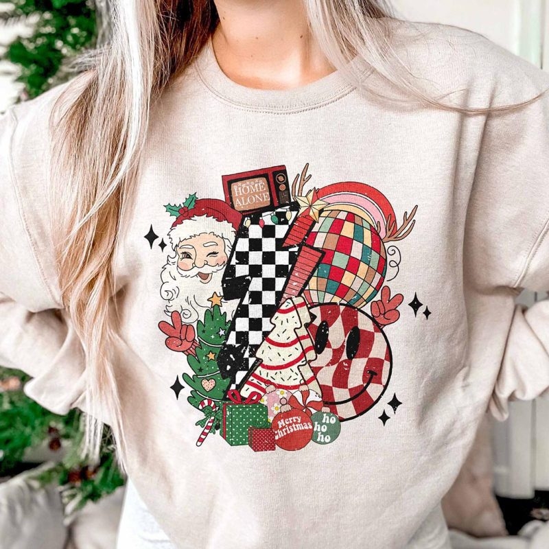 Toperth Retro Christmas Santa Claus Vibes Sweatshirt – Toperth