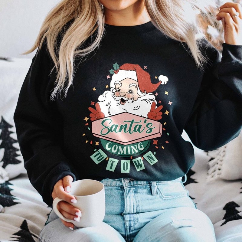 Toperth Santa's Coming To Town Christmas Sweatshirt – Toperth
