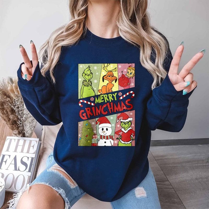 Toperth Retro Merry Grinchmas Christmas Sweatshirt – Toperth