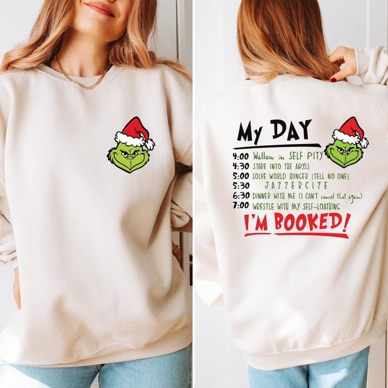 Toperth I’m Booked Funny Grinch Christmas Holiday Sweatshirt – Toperth