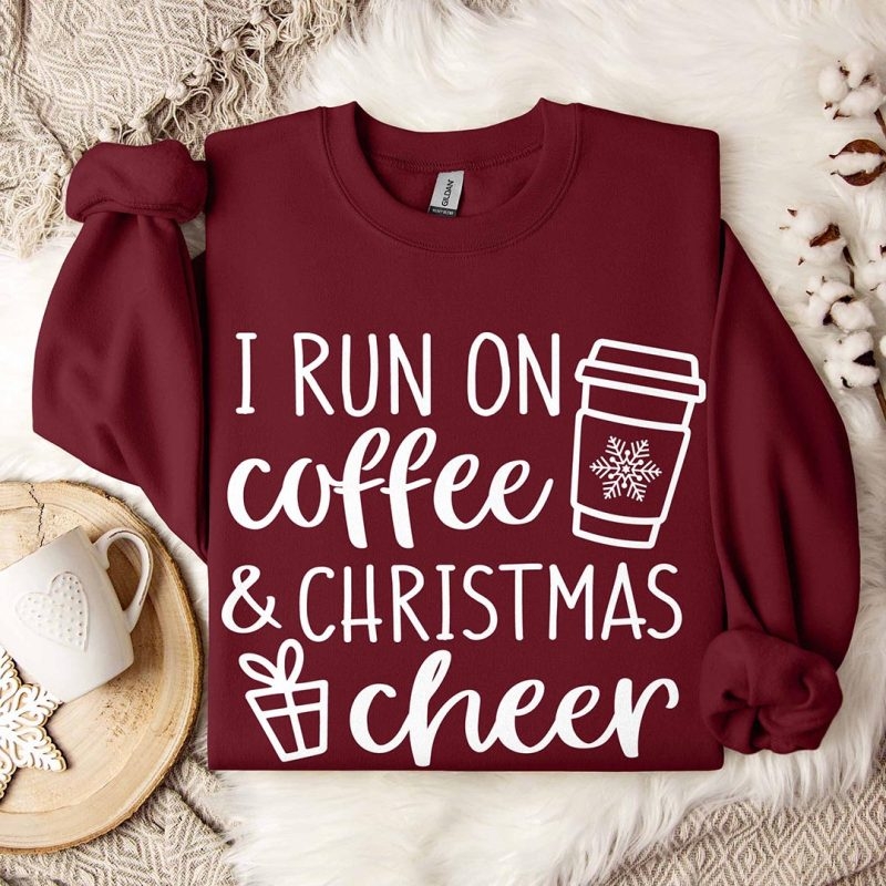 Toperth I Run on Coffee and Christmas Cheer Sweatshirt – Toperth