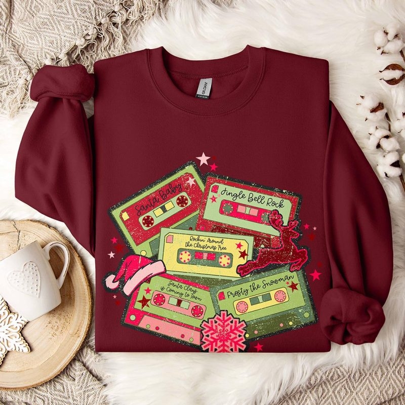 Toperth Christmas Music Cassette Tapes Sweatshirt – Toperth