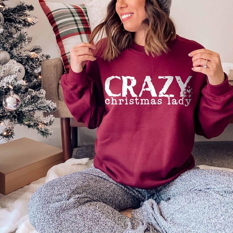 Toperth Crazy Christmas Lady Sweatshirt – Toperth