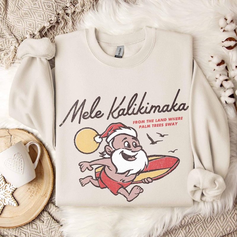 Toperth Mele Kalikimaka Hawaii Retro Christmas Sweatshirt – Toperth
