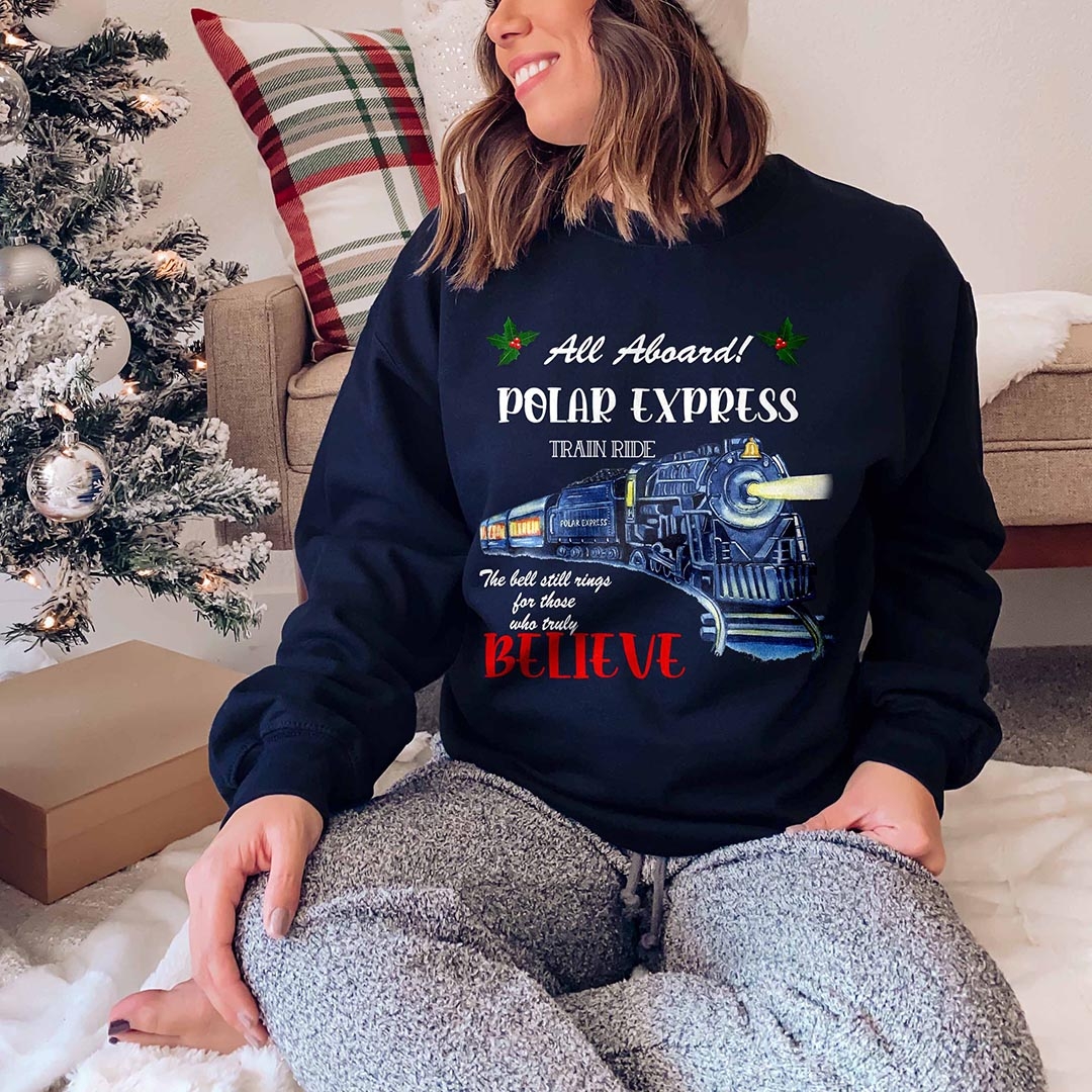 Toperth Believe Polar Express Christmas Sweatshirt – Toperth