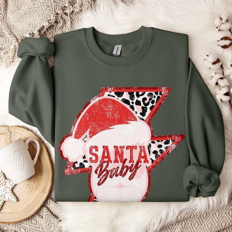 Toperth Retro Christmas Party Santa Baby Sweatshirt – Toperth