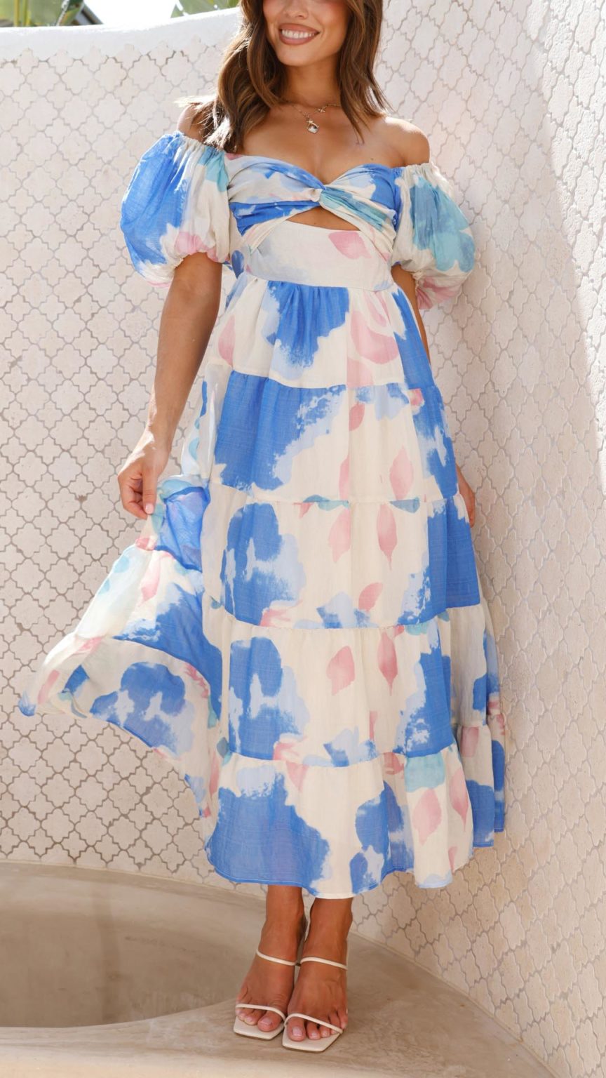 Minty Elegance Puff Dress: Mint