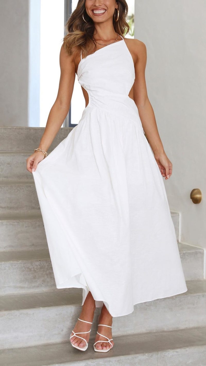 Toperth Diagonal Charm Cotton Maxi Dress – Toperth
