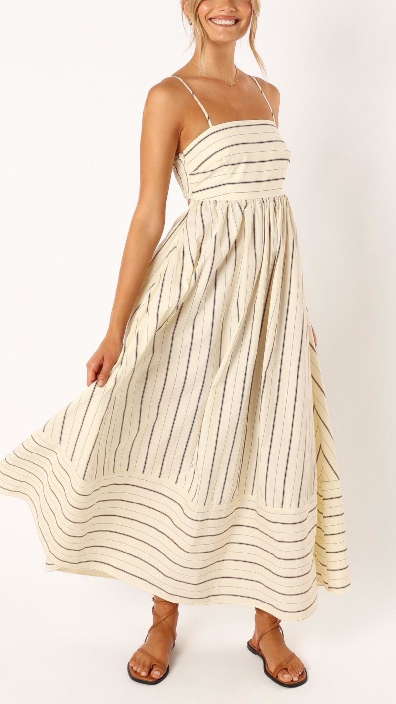 Toperth Elegant Peach Adjustable Maxi Dress – Toperth