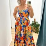 Toperth Vibrant Blossom Square-Neck Maxi Dress photo review