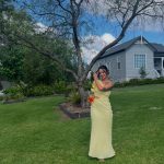 Toperth Yellow One-Shoulder Cutout Maxi Dress photo review