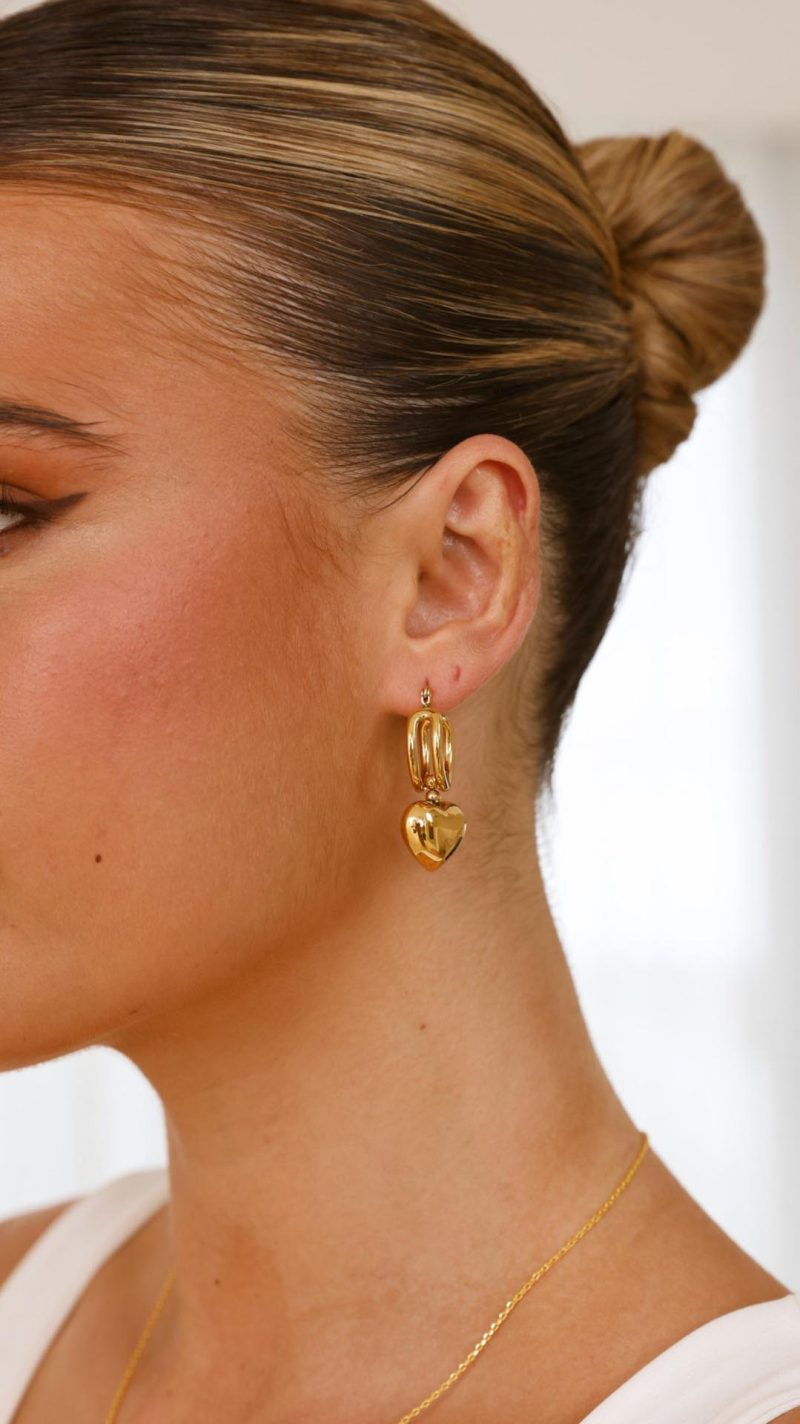 Toperth Gold Heart Hoop Earrings – Toperth