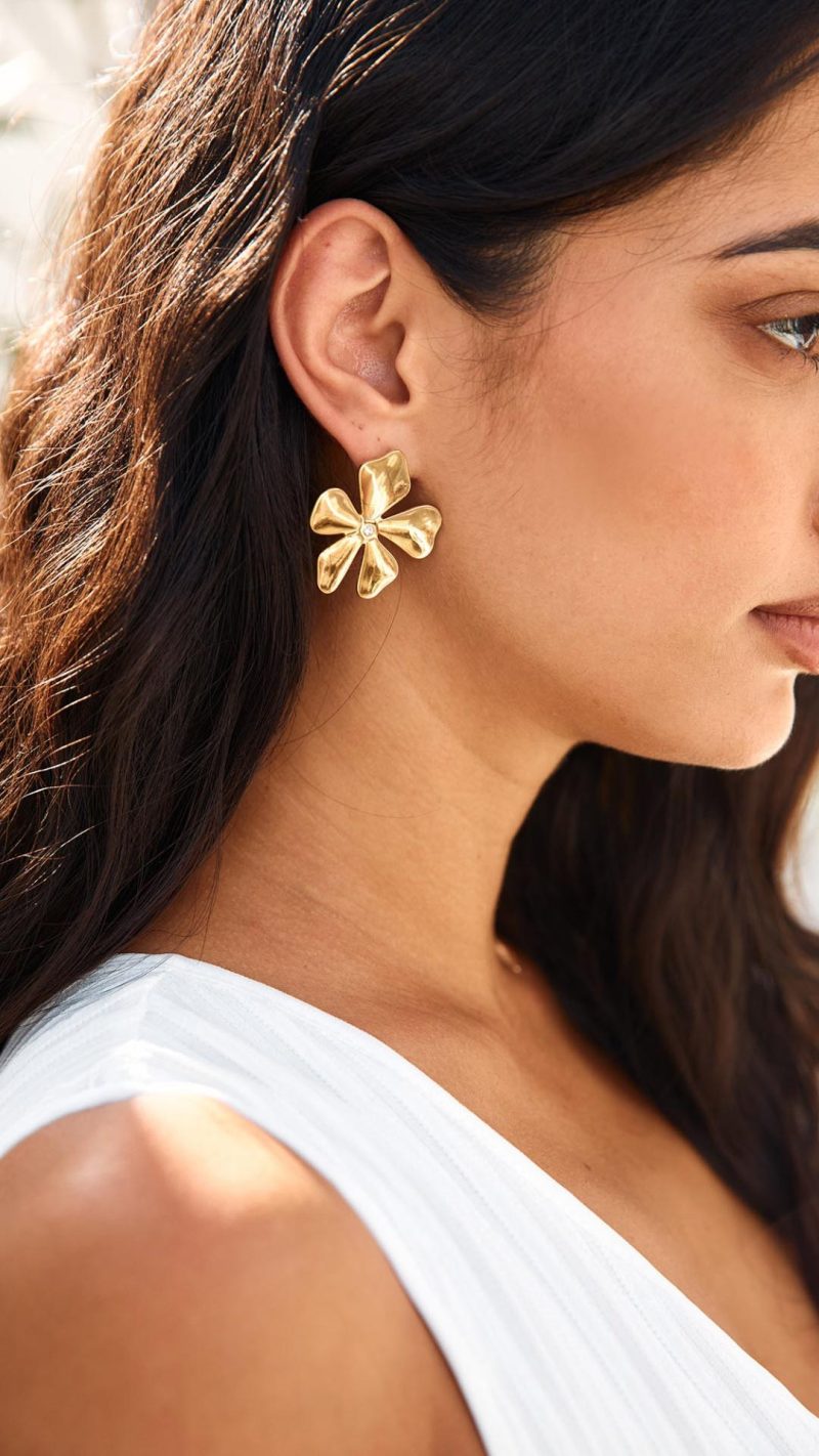 Toperth Gold Blossom Stud Earrings – Toperth