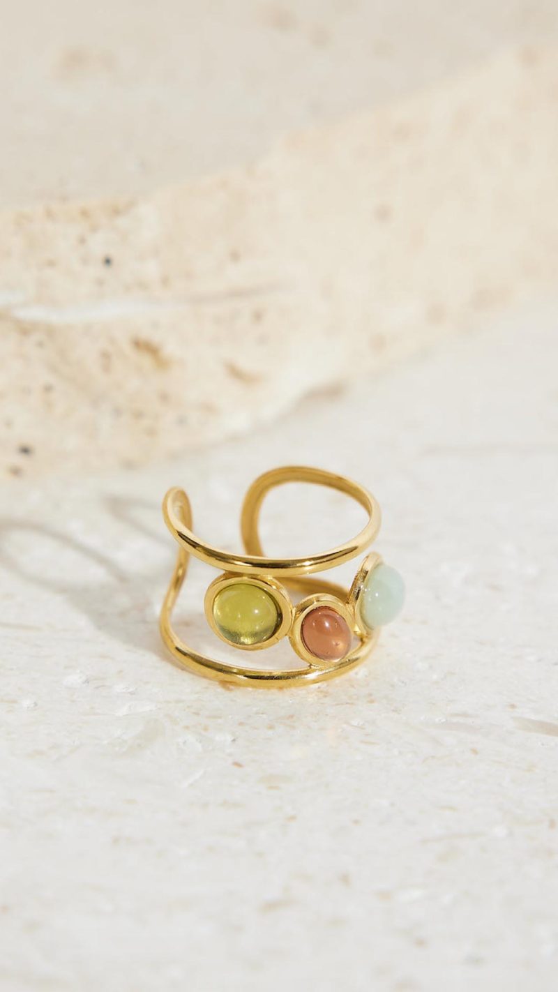 Toperth Gold Multi-Stone Adjustable Ring – Toperth