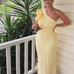 Toperth Yellow One-Shoulder Cutout Maxi Dress photo review