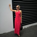 Toperth Red Asymmetrical Halterneck Maxi Dress photo review