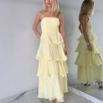 Toperth Yellow Tiered Ruffle Maxi Dress photo review