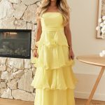 Toperth Yellow Tiered Ruffle Maxi Dress photo review