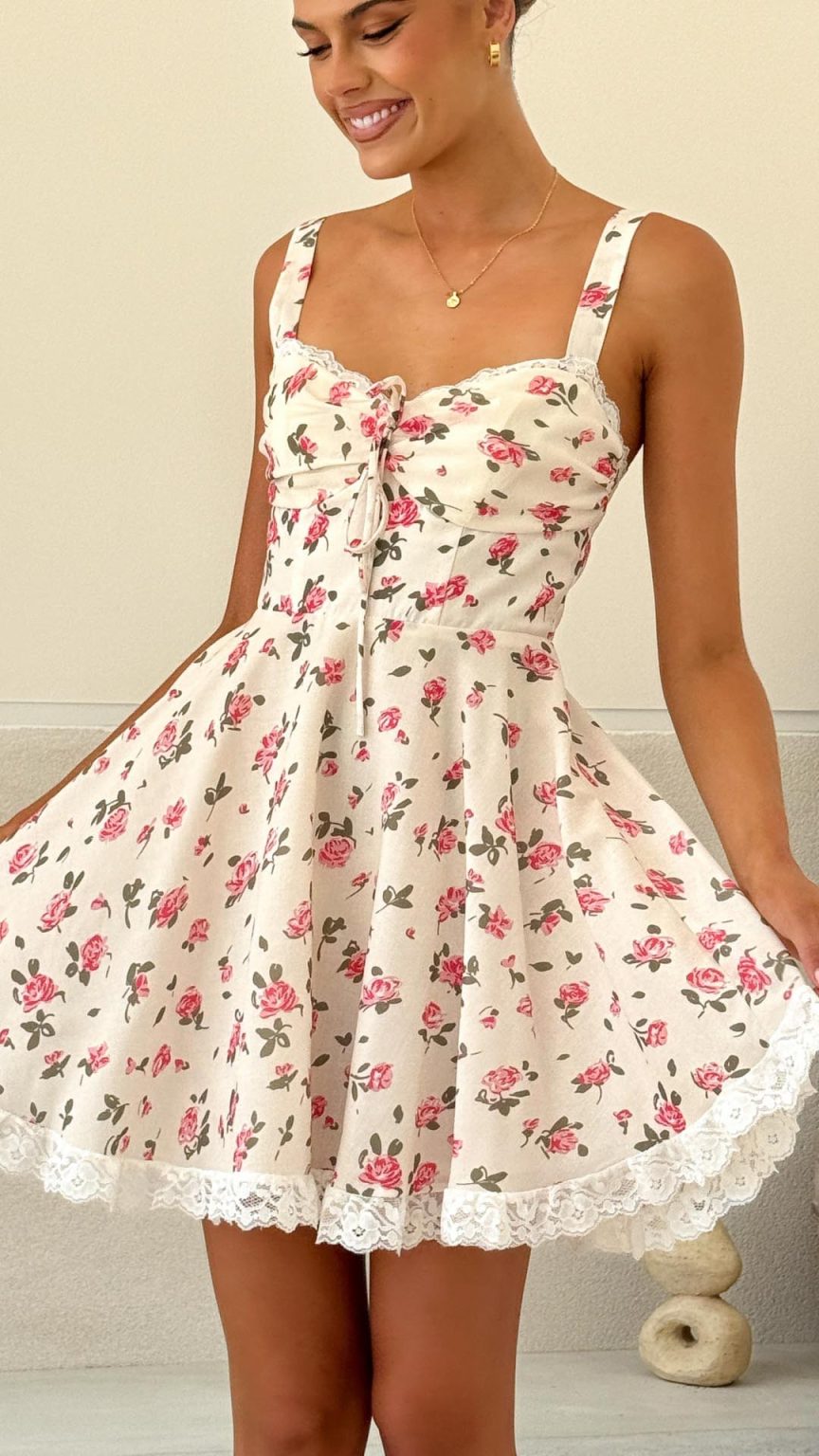 Tasuya Mini Dress in Floral Romance Pink