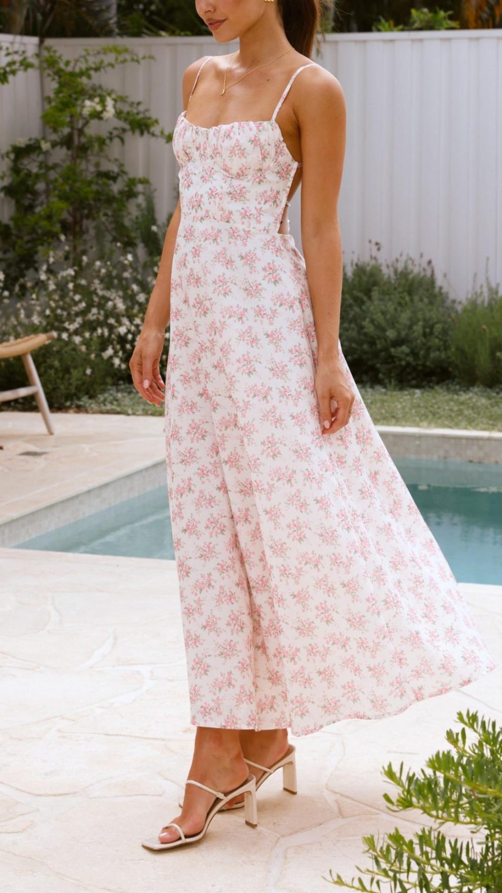 Floral Maxi Dress With Tie Back