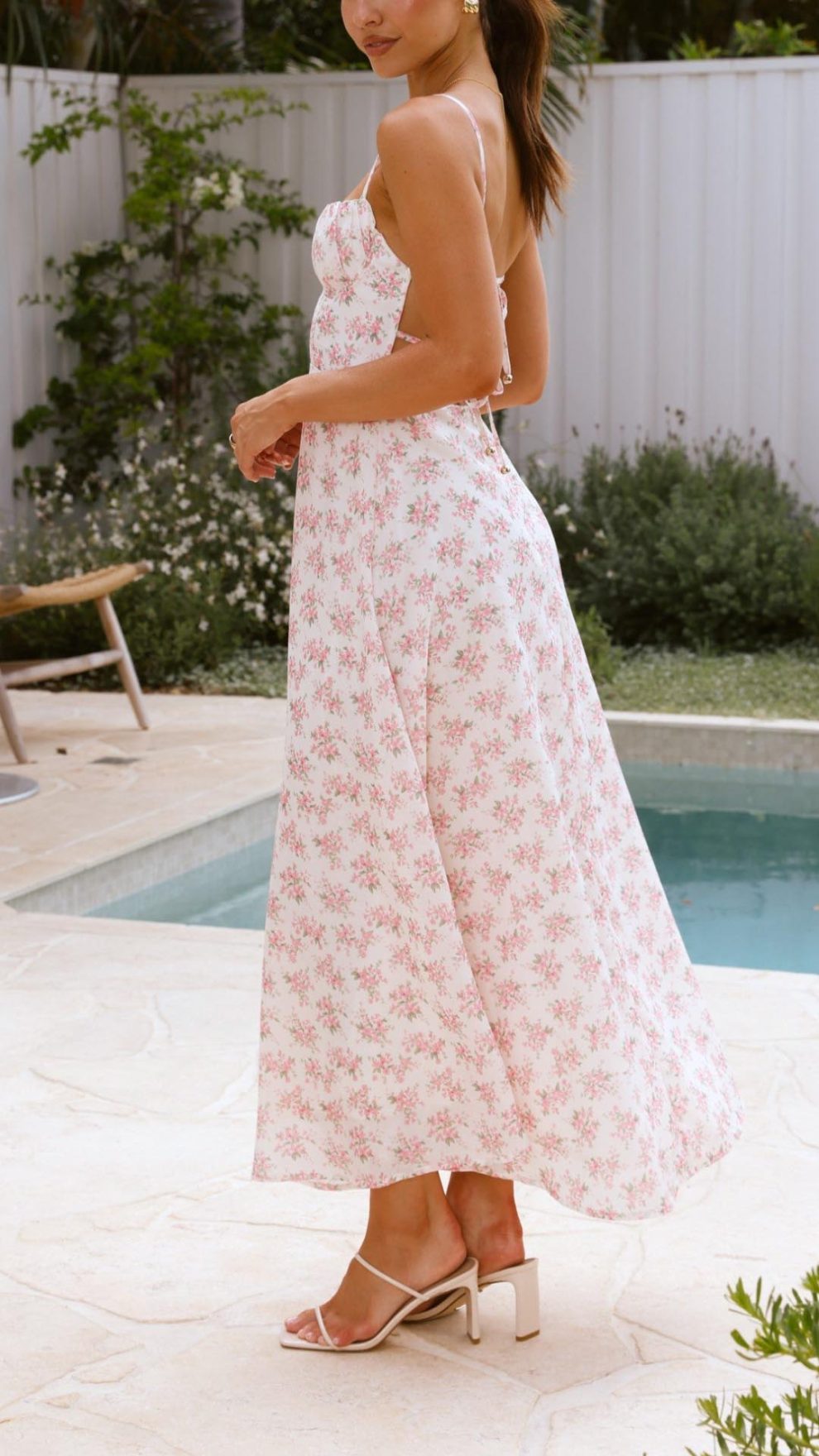 Floral Maxi Dress With Tie Back