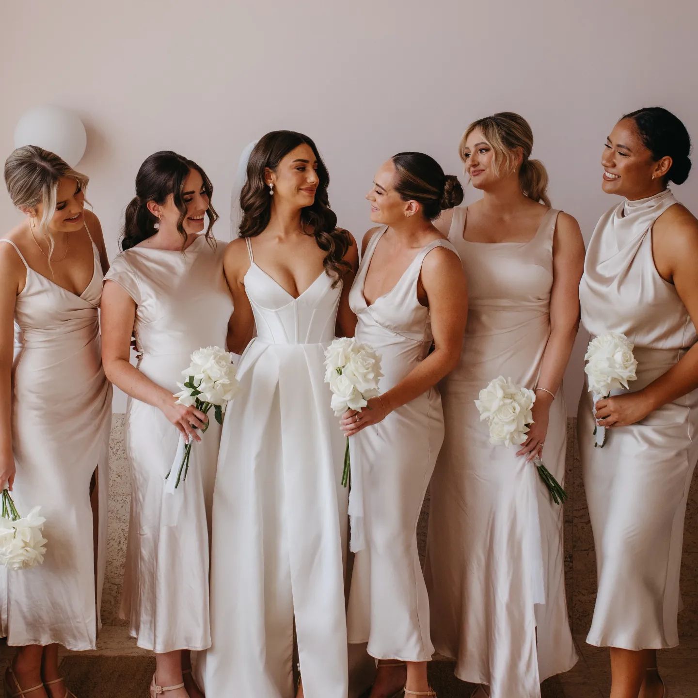 Toperth Champagne Satin Side-Gathered Maxi Dress photo review