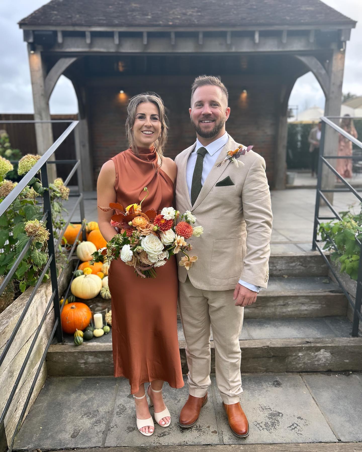 Toperth Copper High Neck Draped Maxi Dress photo review