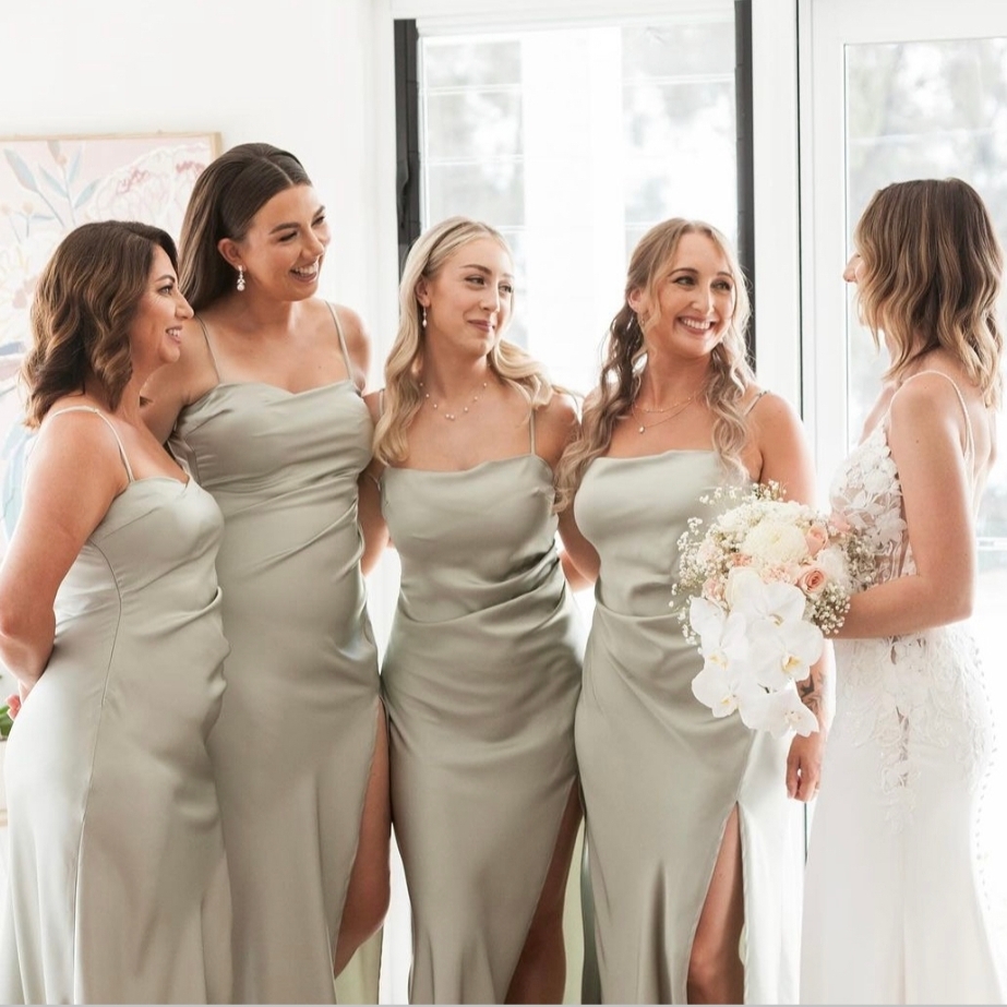 Toperth Olive Square Neckline Satin Pleated Maxi Dress photo review