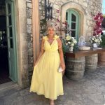 Toperth Yellow Ruffle Strap V-Neck Maxi Dress photo review
