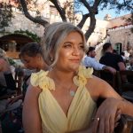 Toperth Yellow Ruffle Strap V-Neck Maxi Dress photo review