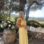 Toperth Yellow Ruffle Strap V-Neck Maxi Dress photo review
