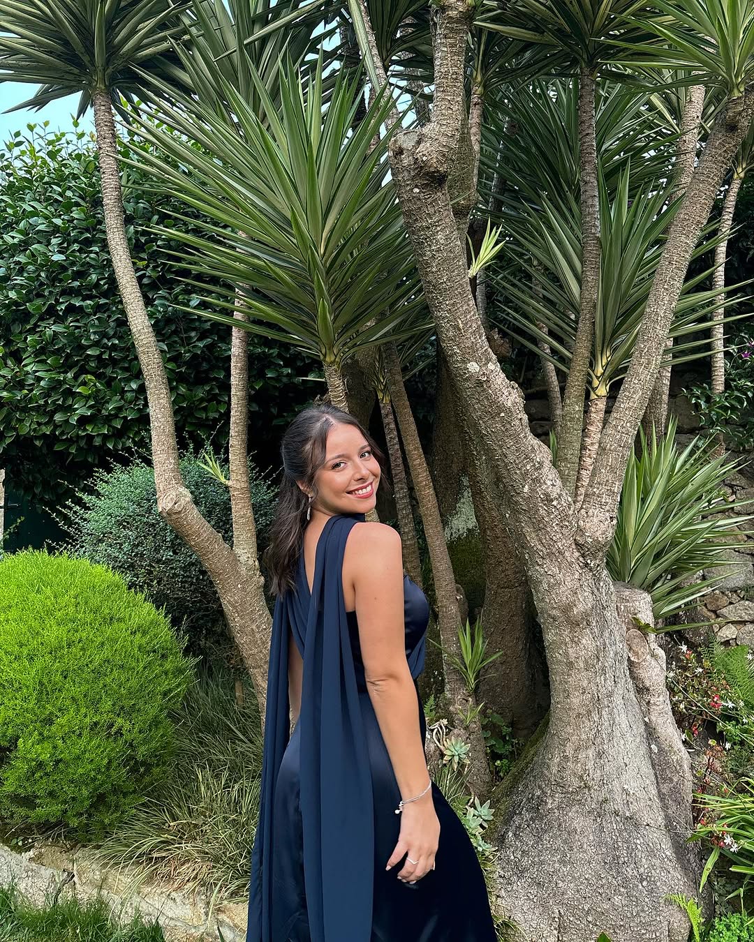 Toperth Navy Convertible Tulle Shawl Maxi Dress photo review