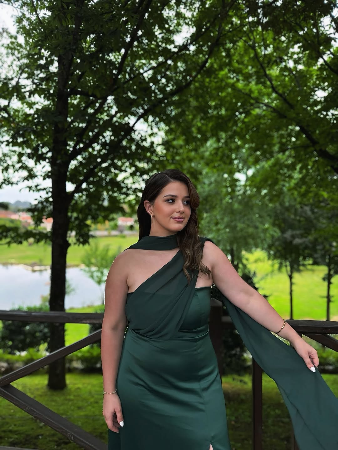 Toperth Emerald Green Convertible Tulle Shawl Maxi Dress photo review