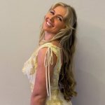 Toperth Yellow Ribbon Embroidered Cowl Neck Maxi Dress photo review