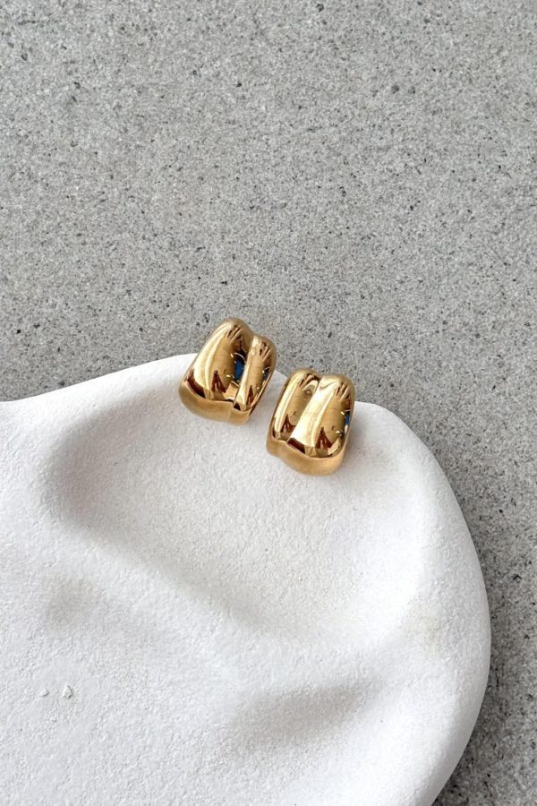 Toperth Gold Molten Organic Stud Earrings