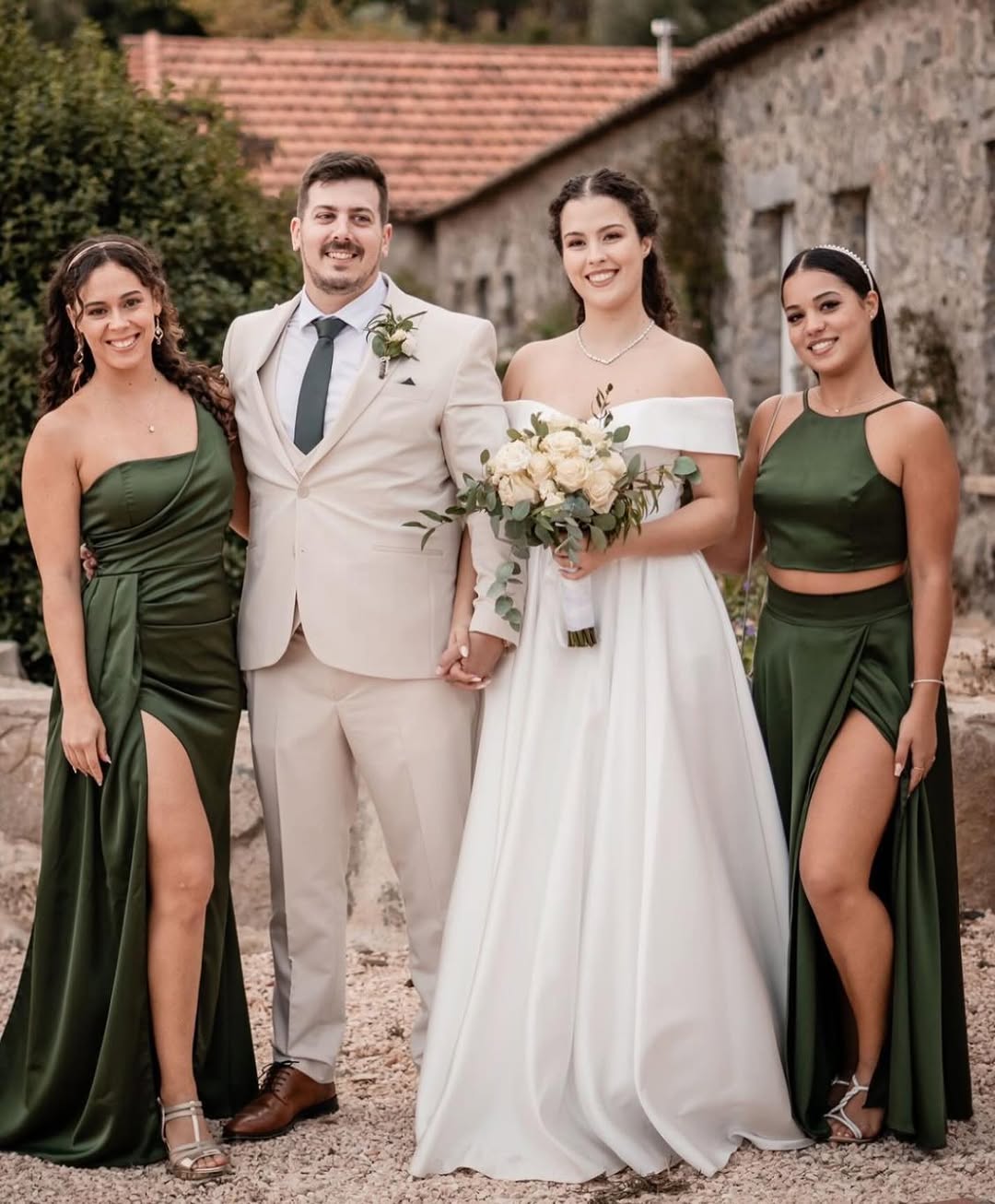 Toperth Olive Cascading Drape High Slit Satin Maxi Dress photo review