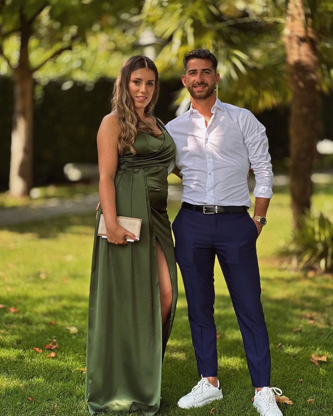 Toperth Olive Cascading Drape High Slit Satin Maxi Dress photo review