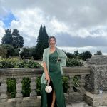 Toperth Olive Cascading Drape High Slit Satin Maxi Dress photo review