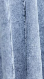 Blue Paneled Denim Fit-and-Flare Maxi Dress