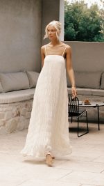 Shell Ruched Shift Maxi Dress