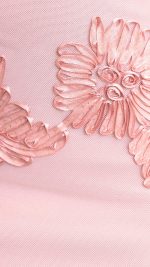 Pink Raised Floral Embroidered Twist Cut-Out Maxi Dress