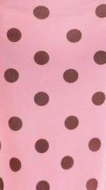 Pink/Brown Polka Halter Tie Ruched Maxi Dress