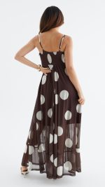 Cocoa Spot Sheer Mesh Empire Maxi Dress