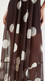 Cocoa Spot Sheer Mesh Empire Maxi Dress