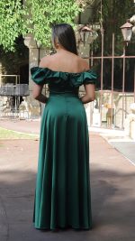 VERDE Off-Shoulder Ruffle Slit Maxi Dress