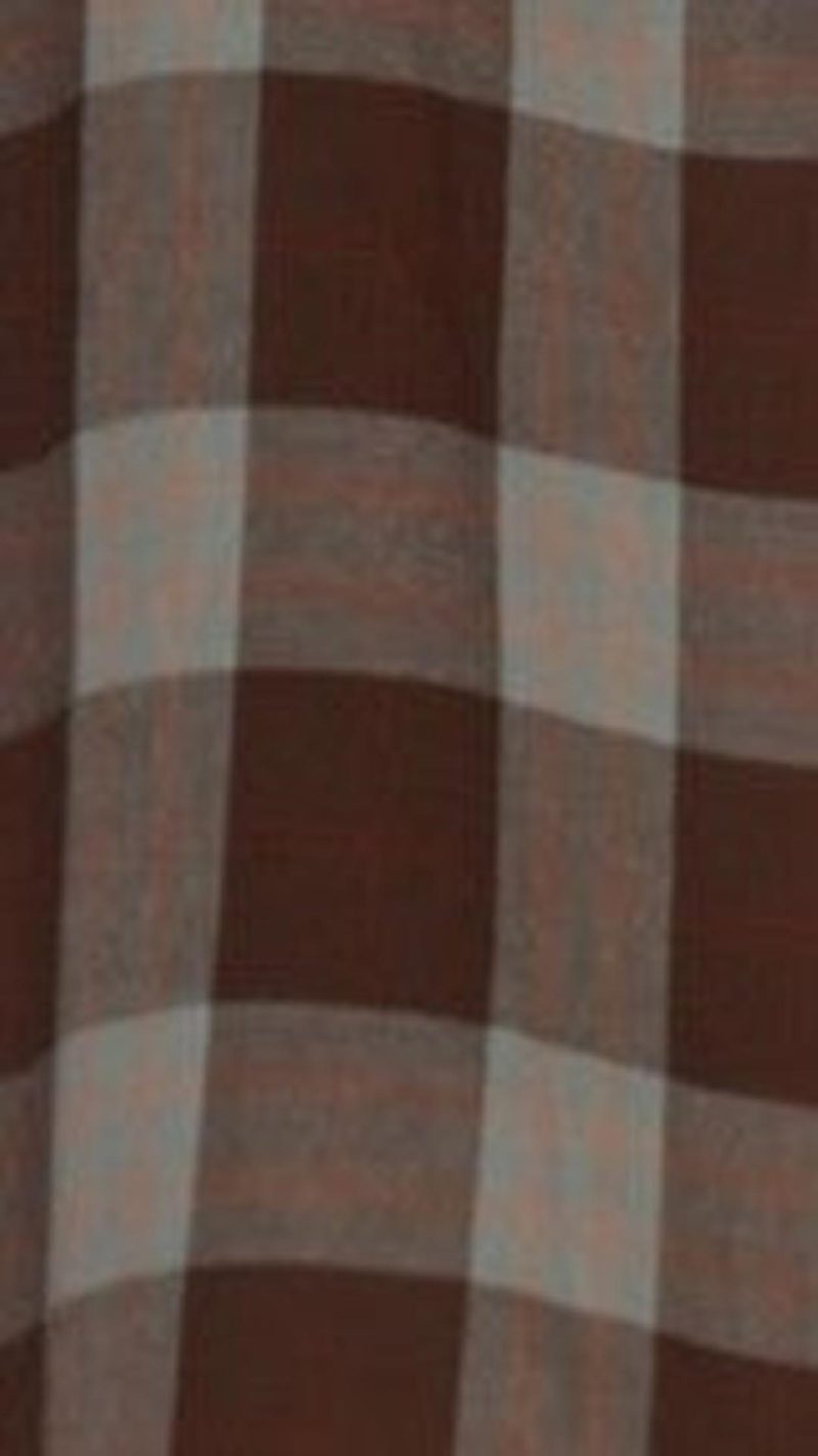 Chocolate Check Ruched V-Neck V-Back A-Line Maxi Dress